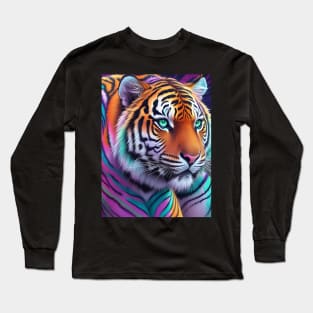 Tiger Tie Dye Pattern Long Sleeve T-Shirt